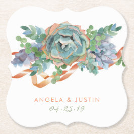 Porta-copo De Papel Casamento de Cluster com Êxito de Aquarela