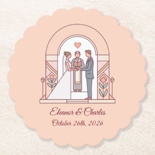 Porta-copo De Papel Casamento de Conto de Fadas Art Déco