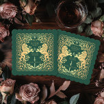 Porta-copo De Papel Casamento de Espadas Medieval do Leão Real Verde<br><div class="desc">Adicione charme real à sua capa de sopa! Estas portas copos de casamento personalizadas apresentam um leão majestoso e design floral com seus nomes e monograma, tudo em ouro luxuoso contra um fundo verde. Perfeito para uma celebração de fantasia medieval com elegância eterno! O ouro apresentado nesta rubrica NÃO é...</div>