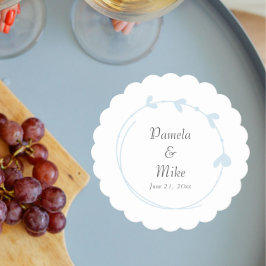 Porta-copo De Papel Casamento de Ferida Simples do Coração Azul Claro