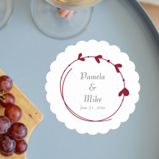 Porta-copo De Papel Casamento de Ferida Simples do Coração Vermelho de