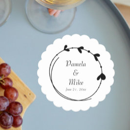 Porta-copo De Papel Casamento de Ferida Simples Preta