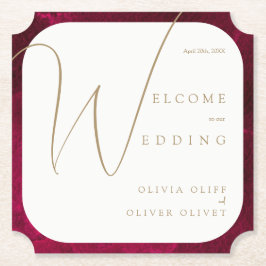 Porta-copo De Papel Casamento de Passão Burgundy