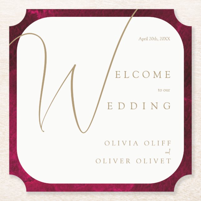 Porta-copo De Papel Casamento de Passão Burgundy