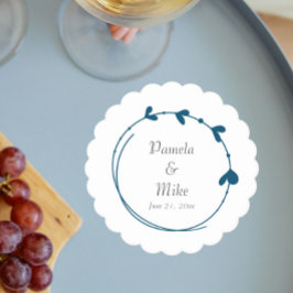 Porta-copo De Papel Casamento de Terno Azul Simples Coração