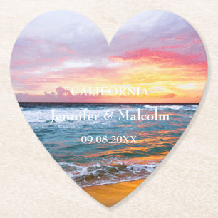Porta-copo De Papel Casamento de Verão com Destino Costeiro de Praia T
