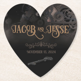 Porta-copo De Papel Casamento Elegante Black Steampunk