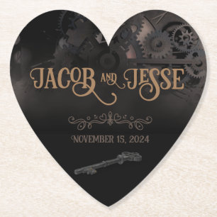 Porta-copo De Papel Casamento Elegante Black Steampunk