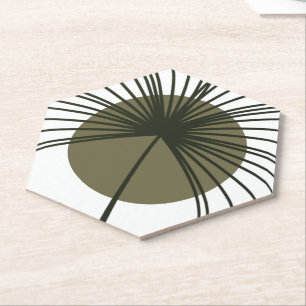 Porta-copo De Papel Casamento Elegante Do Ventilador Botânico Verde Mo