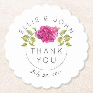 Porta-copo De Papel Casamento Favor Rosa Quente Hydrangea