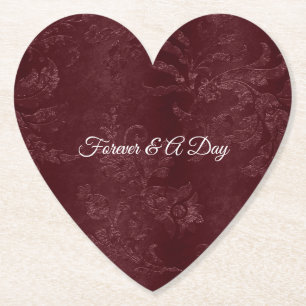Porta-copo De Papel Casamento Floral Burgundy Vermelho Romântico