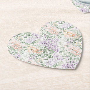 Porta-copo De Papel Casamento Floral de Lavanda Lilac Chic Peach