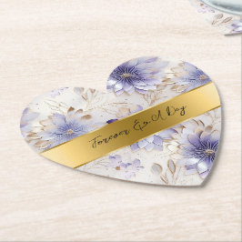 Porta-copo De Papel Casamento Floral Dourado com Pérola bonito