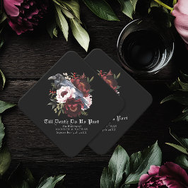 Porta-copo De Papel Casamento Floral Raven Raven Gótico Romântico