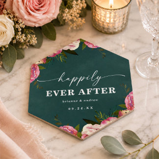 Porta-copo De Papel Casamento Floral Verde Teal Blooming Chic