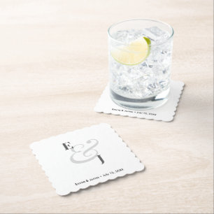 Porta-copo De Papel Casamento Minimalista com Ampersand Coquetel