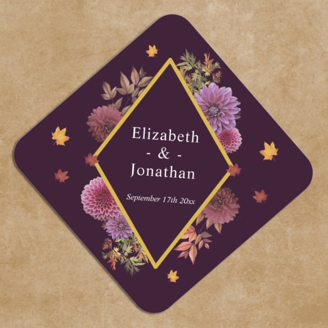 Porta-copo De Papel Casamento Romântico de Dahlia de outono (Criador carregado)