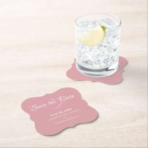 Porta-copo De Papel Casamento Romântico Simples, Rosa-Rosa, Simples