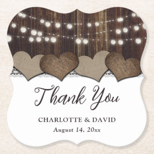 Porta-copo De Papel Casamento Rustic Country Burlap Barn Obrigado