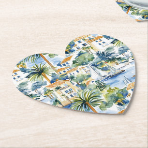 Porta-copo De Papel Casamento Tropical Mediterrânica