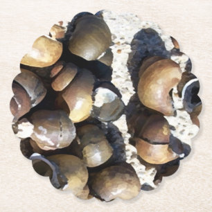 Porta-copo De Papel Cascas de caracol Seashore Costeira