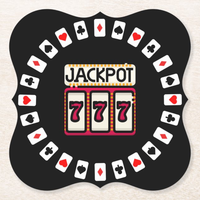 Porta-copo De Papel Casino bateu no Jackpot 777 (Frente)