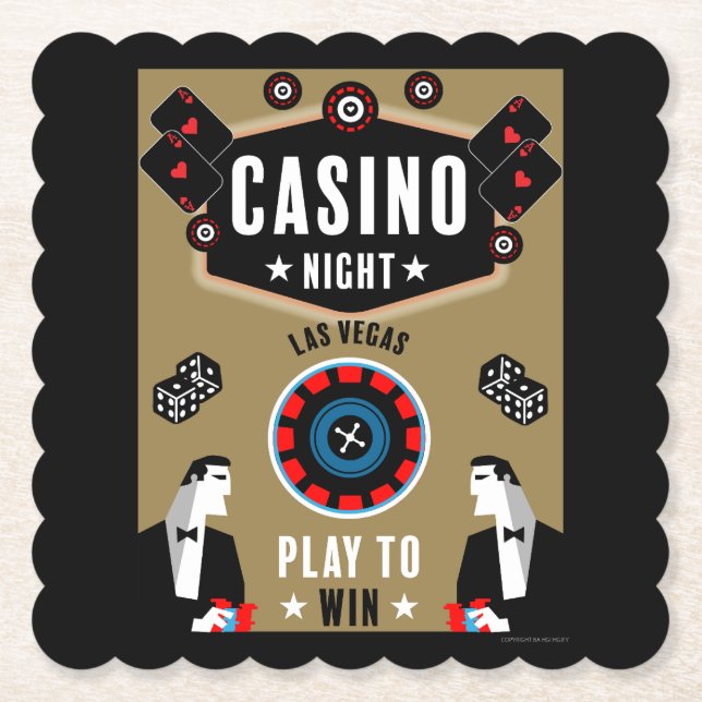Porta-copo De Papel Casino Gambling Poker Roulette (Frente)