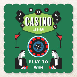 Porta-copo De Papel Casino Gambling Poker Roulette