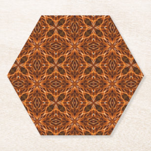 Porta-copo De Papel Castanho Caleidoscópio Mandala Padrão- 23100