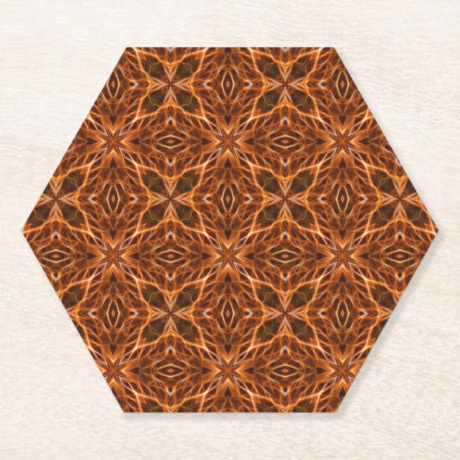 Porta-copo De Papel Castanho Caleidoscópio Mandala Padrão- 23100 (Frente)