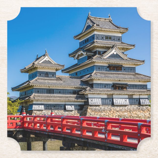 Porta-copo De Papel Castelo Matsumoto e ponte (Frente)