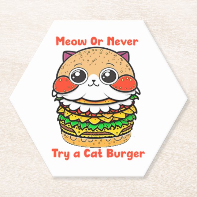 Porta-copo De Papel Cat Burger (Frente)