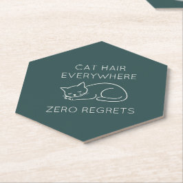 Porta-copo De Papel Cat hair everywhere zero regrets