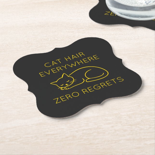 Porta-copo De Papel Cat hair everywhere zero regrets (Angular)