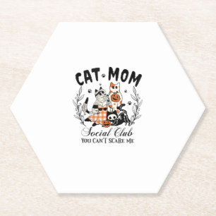 Porta-copo De Papel Cat Mãe Social Club Ghost Cat Halloween Gothic Bla