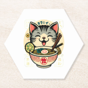 Porta-copo De Papel Cat Noodle Japonês Anime ga Kawaii Cat