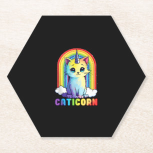 Porta-copo De Papel Caticórnio gato fofo unicórnio desenho engraçado p