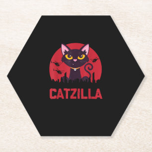 Porta-copo De Papel Catzilla Funny Cat Monster