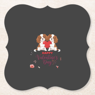 Porta-copo De Papel Cavalier King Cachorro Feliz Dia dos Namorados Flo