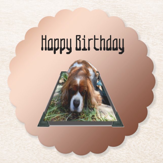 Porta-copo De Papel Cavalier Spaniel Popout Art, (Frente)