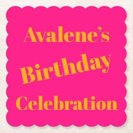 Porta-copo De Papel Celebração de aniversário laranja-escuro e brilhan