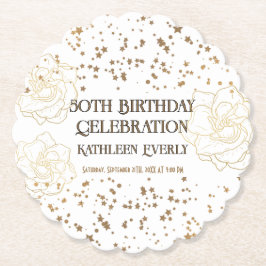 Porta-copo De Papel Celebração do 50º aniversário do Dourado aniversár