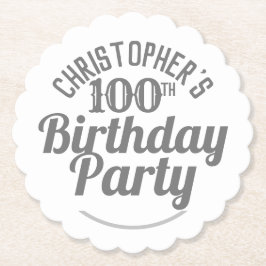 Porta-copo De Papel Celebrando Cem Anos. 100ª Festa de aniversário