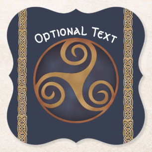 Porta-copo De Papel Céltico Triskelion (Azul) Personalizado