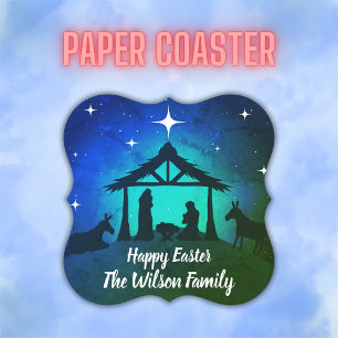 Porta-copo De Papel Cena de Natividade - Felz pascoa