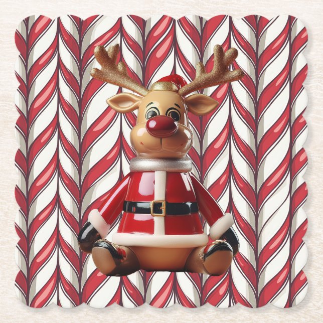 Porta-copo De Papel Ceramic Reindeer Coaster (Frente)