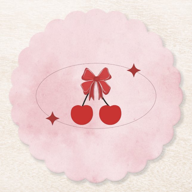 Porta-copo De Papel Cereja (Frente)