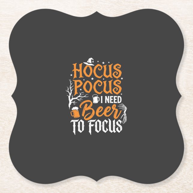 Porta-copo De Papel Cerveja Hocus Pocus Design de Halloween_1 (Frente)