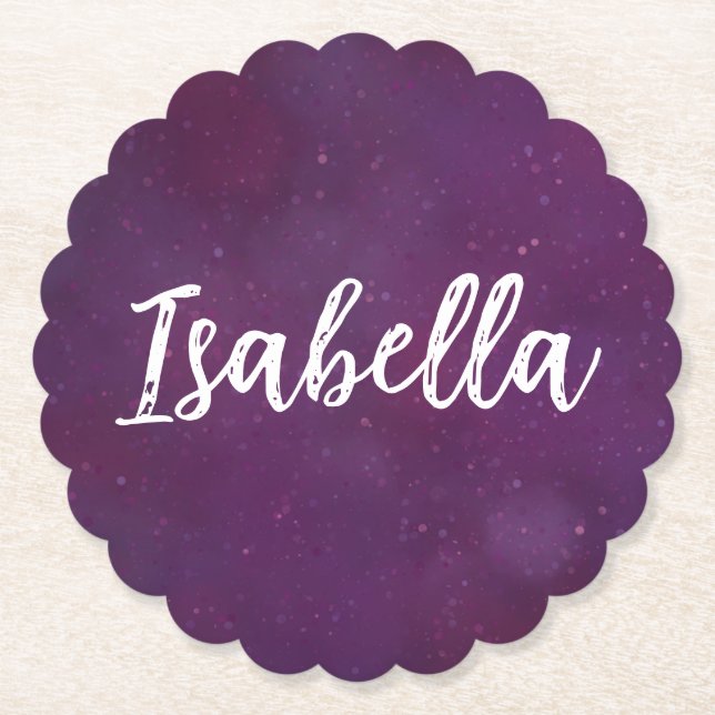 Porta-copo De Papel Céu estrelado roxo (Frente)