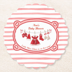 Porta-copo De Papel Chá de Bebê de Natal Roupas de Papai Noel Vermel